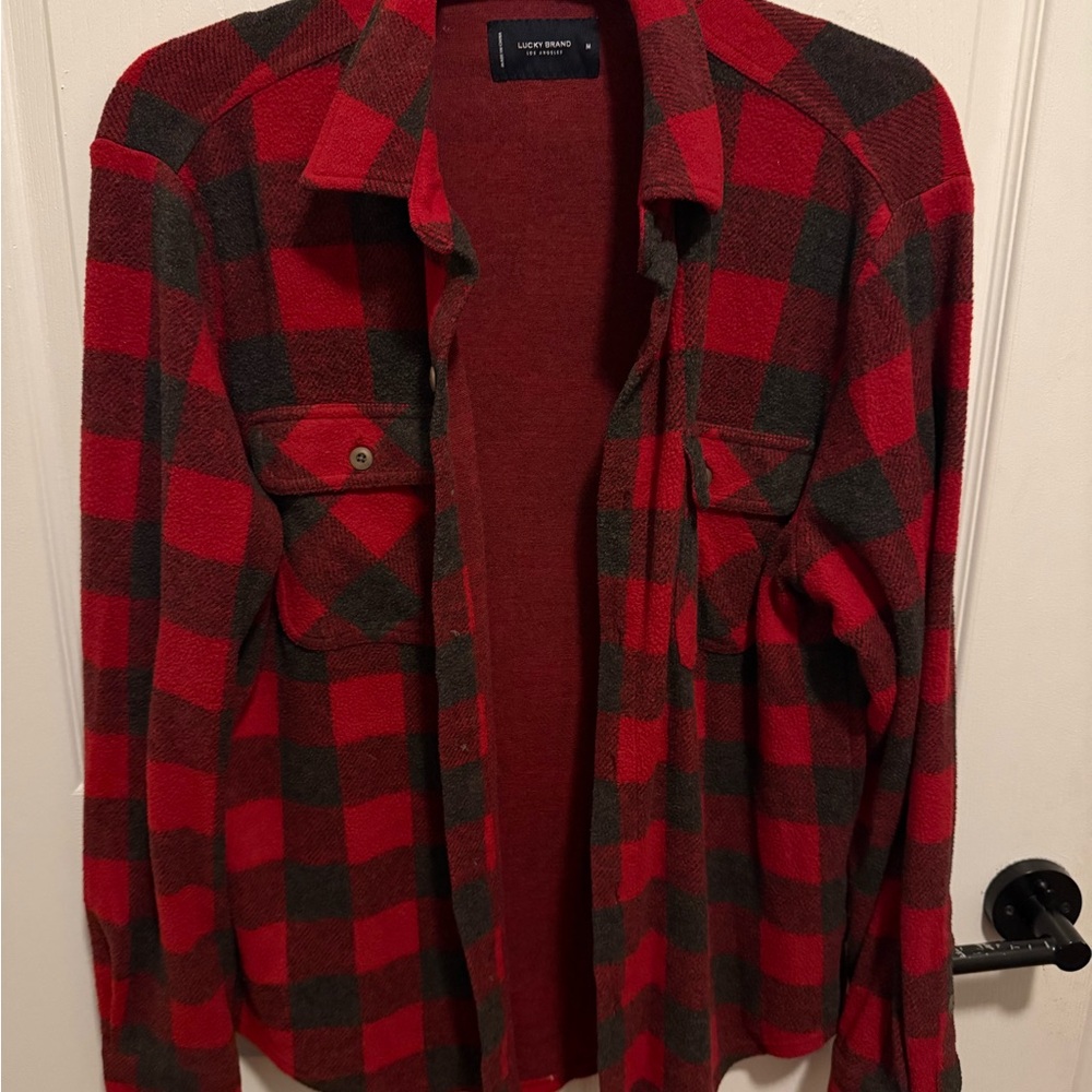Lucky Brand Red and Black Checkered flannel